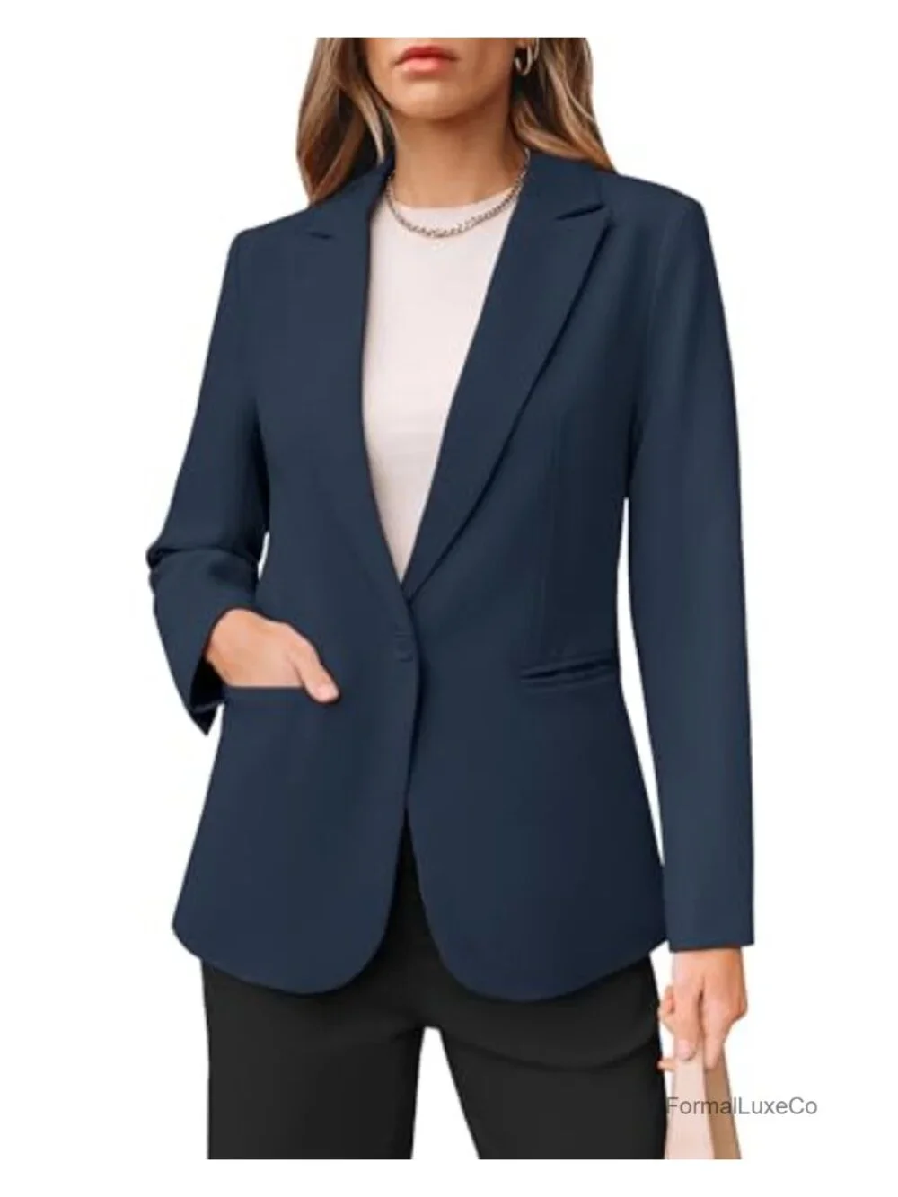 Dressy Blazers for Women Button Long Sleeve Lapel Business Casual Office Work